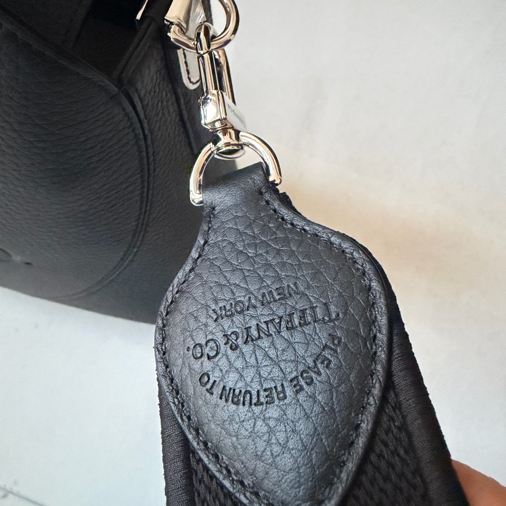 Tiffany & Co. Black Pebbled Leather Shoulder Bag - Picture 6 of 7